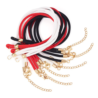 6Pcs 3 Colors 3MM Nylon Braided Cord Necklace Making AJEW-TA00058-1