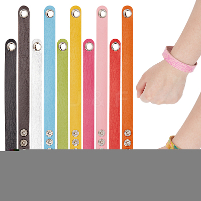 10Pcs 10 Colors Adjustable Leather Cord Bracelets Set for Women BJEW-NB0001-10-1