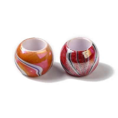 Spray Painted Opaque Acrylic European Beads OACR-G015-01-1