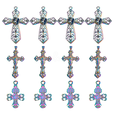 12Pcs 3 Style Alloy Big Pendants FIND-FH0002-39-1