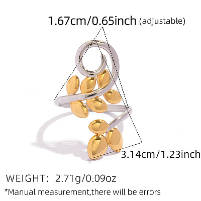 304 Stainless Steel Cuff Open Rings WGD2E4C-03-1