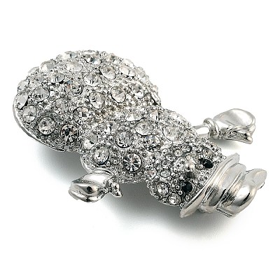 Christmas Theme Alloy Crystal Rhinestone Brooches JEWB-S022-02A-P-1