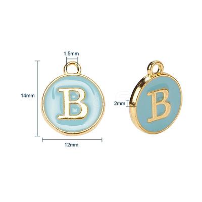 2 Sets 2 Styles Golden Plated Alloy Enamel Charms ENAM-YW0001-28C-1