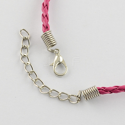 Trendy Braided Imitation Leather Necklace Making NJEW-S105-005-1