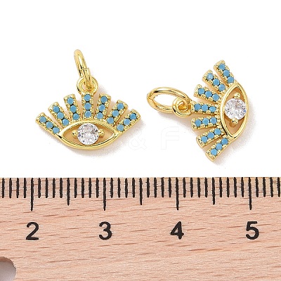 Golden Brass Micro Pave Cubic Zirconia Pendants KK-L209-039G-02-1