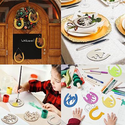 Unfinished Wood Horseshoe Cutouts WOOD-CJC0009-02-1