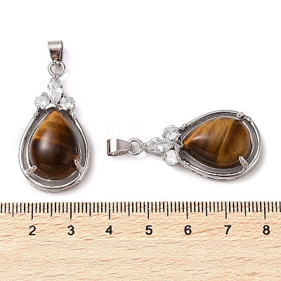 Natural Tiger Eye Pendants G-A095-02P-05-1