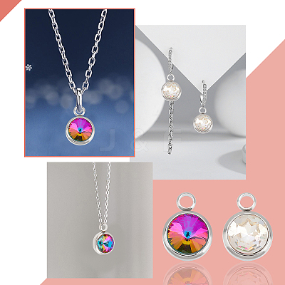 16Pcs 2 Color Glass Charms GLAA-DC0001-02-1