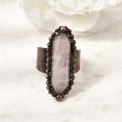 Natural Gemstone Cuff Open Rings GG-CBAB410-01-1