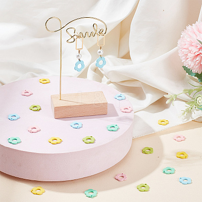 40Pcs 5 Colors Baking Paint Alloy Pendants FIND-AR0003-75-1