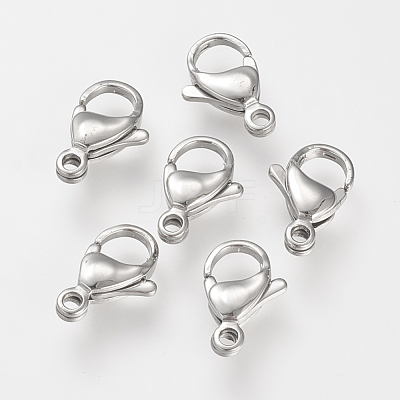 Tarnish Resistant 304 Stainless Steel Lobster Claw Clasps STAS-S066-9mm-15-1