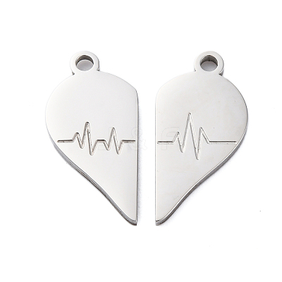 304 Stainless Steel Split Pendants STAS-H235-03D-P-1