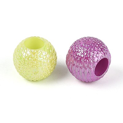 Pearlized UV Plating Opaque Acrylic European Beads SACR-T017-62M-1