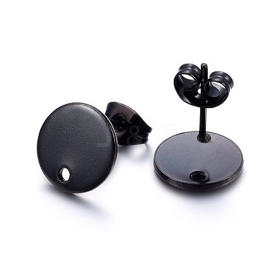 304 Stainless Steel Stud Earring Findings Ion Plating(IP) STAS-K184-01-01B-1
