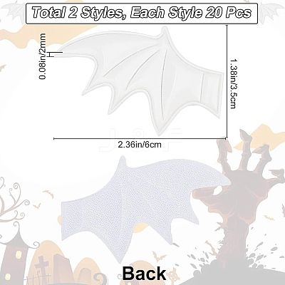 Leather Bat's Left & Right Wing Ornament Accessories DIY-GF0005-62A-1