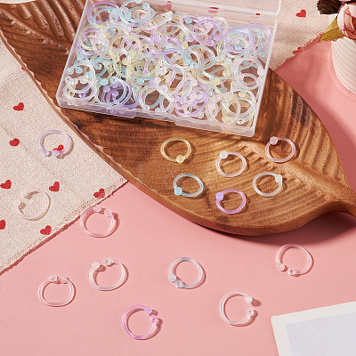 150Pcs 6 Colors Plastic Loose Leaf Book Binder Hinged Rings FIND-TA0010-54C-1