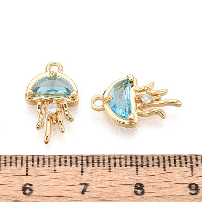 Brass Pave Cubic Zirconia Pendants X-KK-T074-94A-G-1