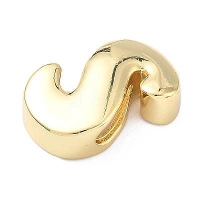 Brass Initial Beads KK-B167-27G-01S-1