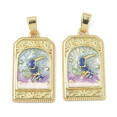 Brass Enamel Pendants KK-I355-18G-01-1