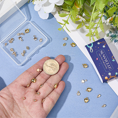 48Pcs 6 Styles Brass Charms KK-SC0007-29-1