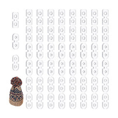 60Pcs 3 Shapes Acrylic Knitted Hat Making Fastener Tool FIND-GA0004-04-1