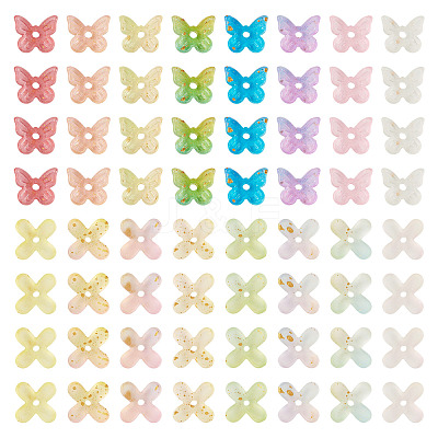 200Pcs 2 Styles Transparent Acrylic Bead Cap MACR-TA0002-92-1