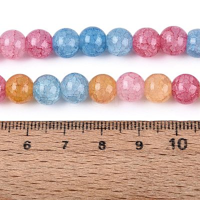 Baking Paint Crackle Glass Beads Strands GLAA-Q106-03A-12-1