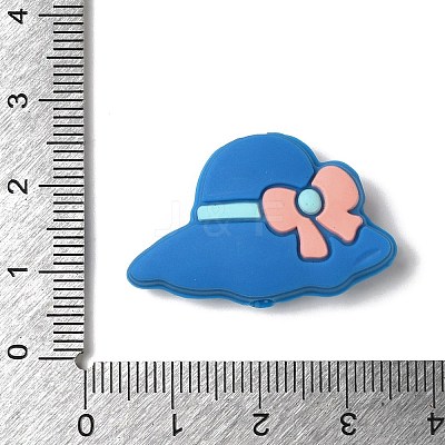 Hat with Bowknot Silicone Focal Beads SIL-M006-04D-1