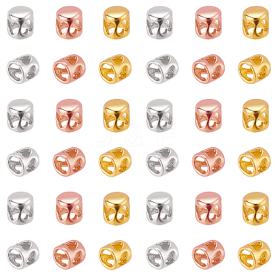 120pcs 3 Colors Hammered Brass Cord End Caps KK-PH0001-83-1