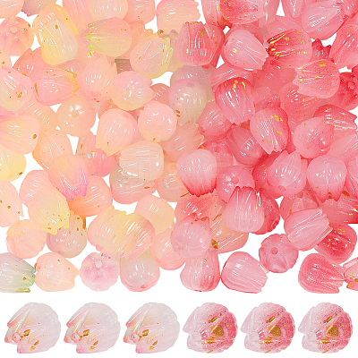 400Pcs 2 Colors Opaque Acrylic Beads OACR-PA0001-67-1