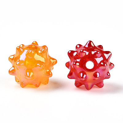 AB Plating Opaque Acrylic Beads X-JACR-T003-02-1