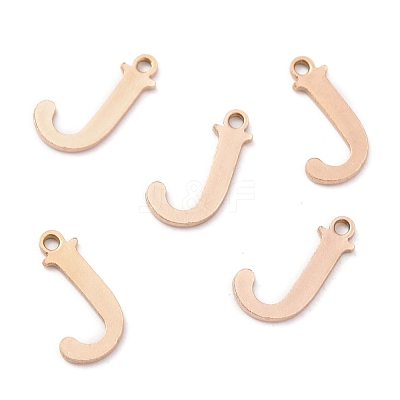 Ion Plating(IP) 304 Stainless Steel Alphabet Charms STAS-H122-J-RG-1