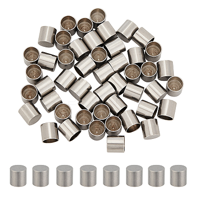 50Pcs 201 Stainless Steel Cord Ends STAS-PH0004-72-1
