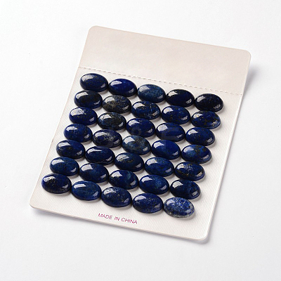 Dyed Natural Lapis Lazuli Gemstone Oval Cabochons G-J329-17-22x30mm-1