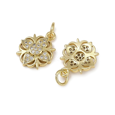 Brass Micro Pave Cubic Zirconia Pendants KK-I358-063G-L-1