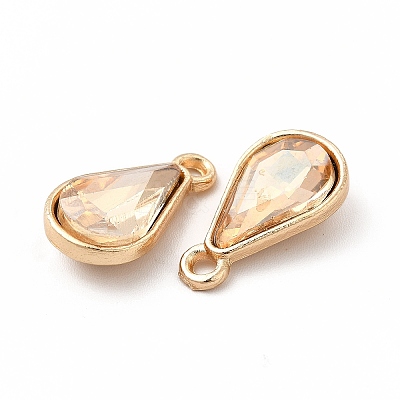 Faceted Glass Rhinestone Pendants FIND-G049-01G-04-1