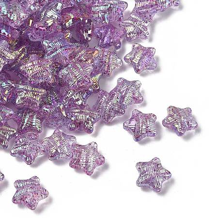 UV Plating Transparent Acrylic Beads OACR-G051-01B-1