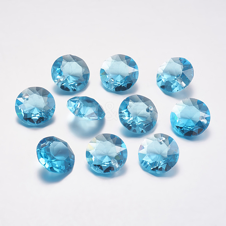 Faceted Glass Rhinestone Charms RGLA-F051-12mm-202-1