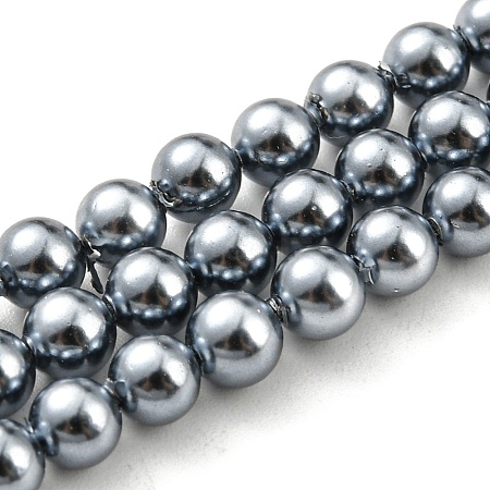 Electroplated Shell Pearl Beads Strands SHEL-F008-03A-11-1