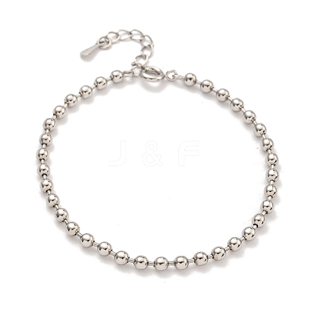 3MM Brass Ball Chain Bracelets for Women BJEW-G703-07P-1