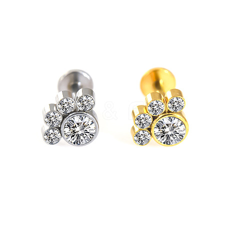 316L Surgical Stainless Steel & G23 Titanium Crystal Rhinestone Labrets for Women Men WG3A239-20-1