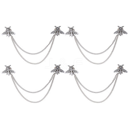 4Pcs Bee Alloy Hanging Chain Brooch FIND-CA0011-13AS-1