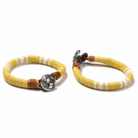 Trendy Unisex Jute Twine Woven Bracelets BJEW-L255-10-1