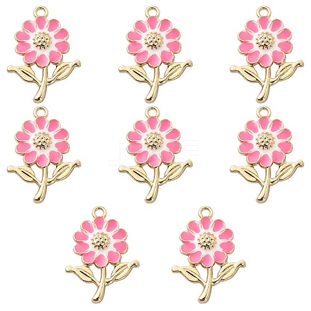 8Pcs Alloy Enamel Pendants ENAM-YW0002-31E-1