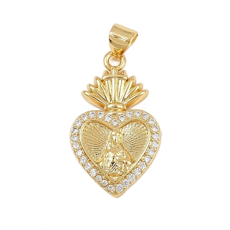 Brass Micro Pave Cubic Zirconia Pendants KK-P323-11U-G02-1