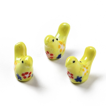 Handmade Printed Porcelain Beads LS-PORC-F005-04E-1