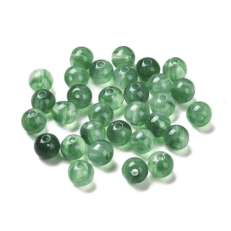 Imitation Jade Acrylic Beads X1-MACR-G066-01E-1