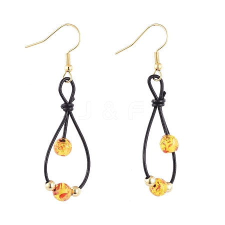 Resin Beads Dangle Earrings EJEW-JE03950-05-1