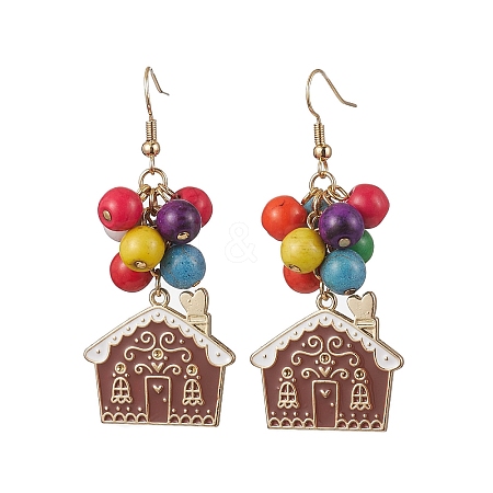 Alloy Enamel Dangle Earrings EJEW-TA00435-1