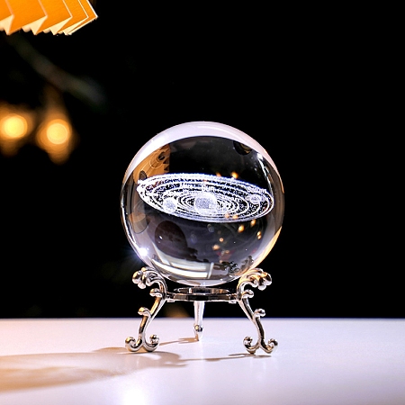 Inner Carving Glass Crystal Ball Diaplay Decoration PW-WGD9143-02-1